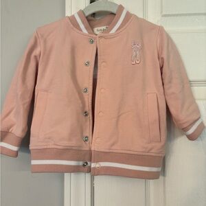 Pink Baby Bomber Jacket with Ballet Shoe